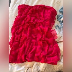 White fox hot pink dress